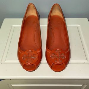 Tory Burch Orange Wedges
